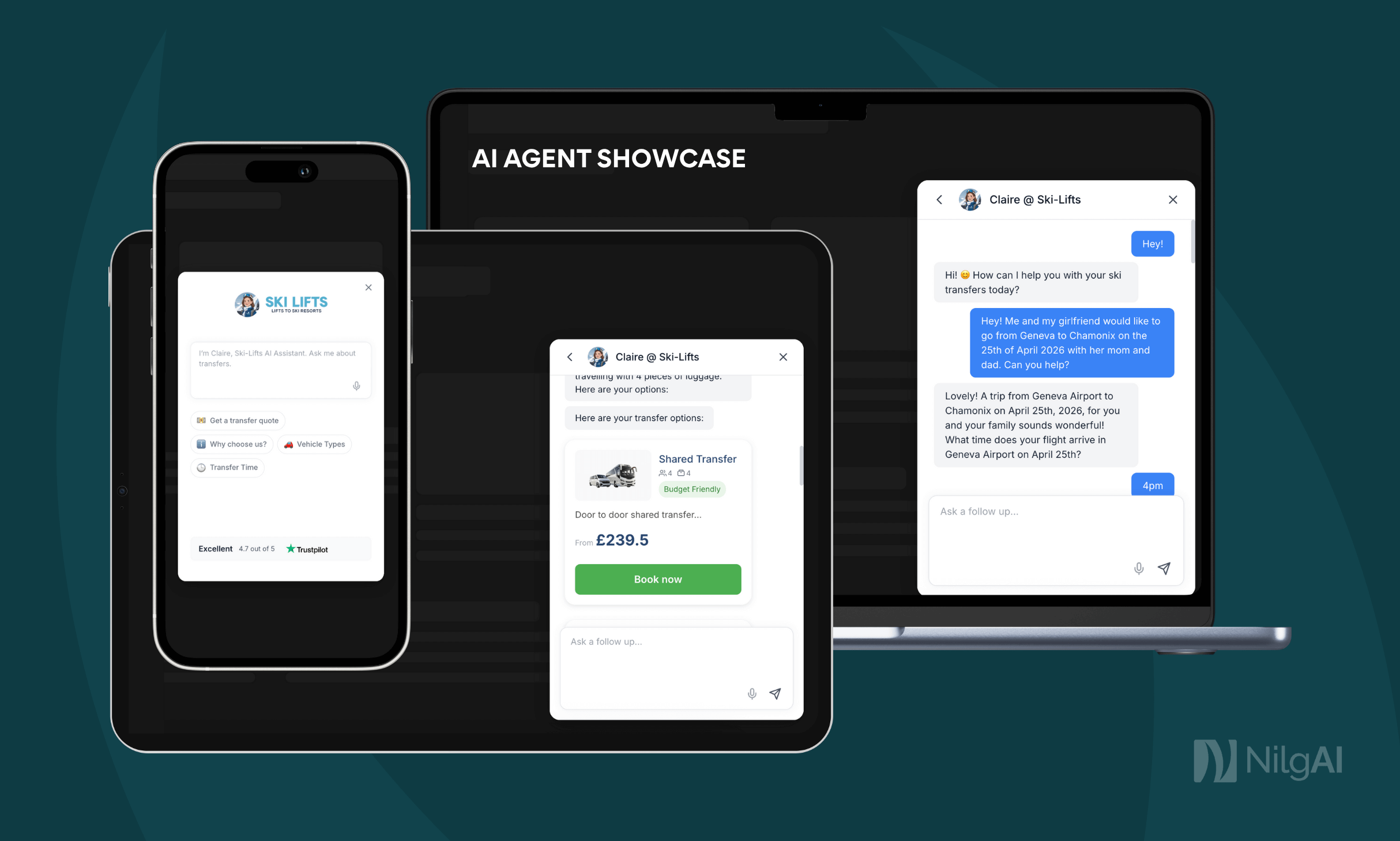 AI agent interface for travel industry automation